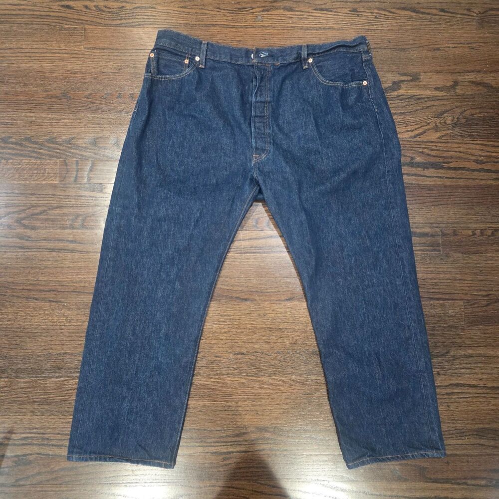 Levi's 501 Jeans Mens 44x30 Blue Denim Button Fly Original Fit Straight Leg